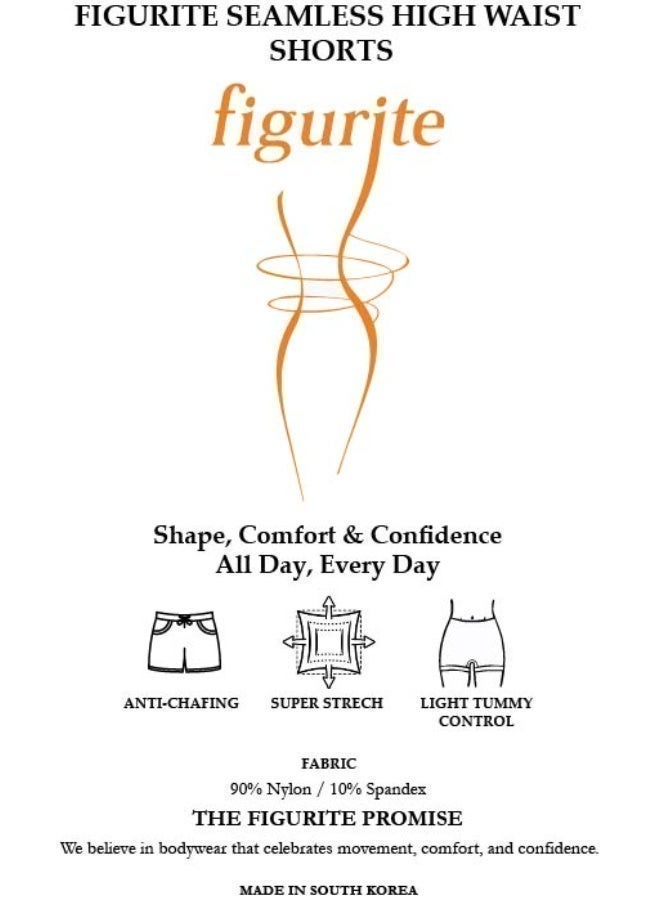 فیکورایت شورت **Figurite** بدون خياطة وبحزام عريض – مشد ناعم لتنسيق الفخذين والوركين مع شد خفيف للبطن – باللون الأسود، بمرونة رباعية الاتجاهات وراحة عالية، وقماش قابل للتنفس - Image 5